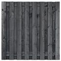 Tuinscherm grenen zwart geïmpregneerd, 17-planks (15 + 2) Dalen 180 x 180 cm