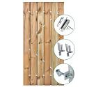 Tuindeur Privacy grenen groen geïmpregneerd met RVS inbouwslotset 90 x 195 cm