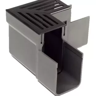 ACO Slim-Line Zwart Hoekelement 90 graden