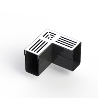 Stardrain Lijngoot Hoek 90 graden  Grijs / Aluminium