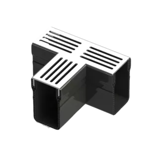 Stardrain Lijngoot T-stuk Grijs / Aluminium t.b.v. goot 100x6,5x10cm