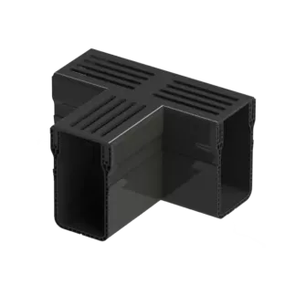 Stardrain Lijngoot T-stuk Zwart t.b.v. goot 100x6,5x10cm