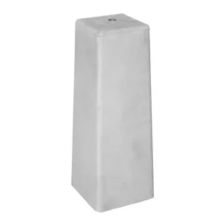 Betonpoer met verstelbare steun 15x15/18x18x50cm Wit, draadeind M16
