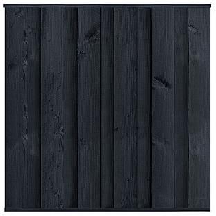 Tuinscherm grenen zwart gespoten, 11-planks Rosenheim 180 x 180 cm