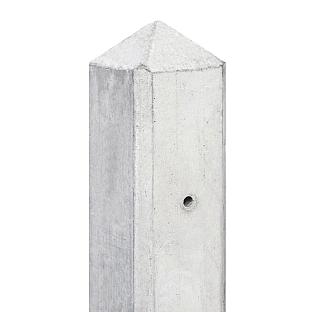 Berton©-motiefpaal Schie wit/grijs, diamantkop 10 x 10 x 280 cm met kabeldoorvoer