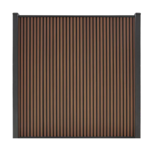 Composiet schutting Rhombus verticaal Walnoot 185x180cm