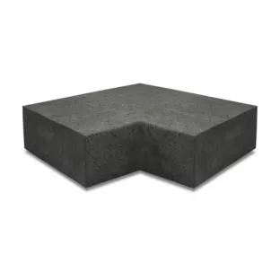 Oud Hollandse hoekstuk traptreden 90° buiten 40x20 carbon