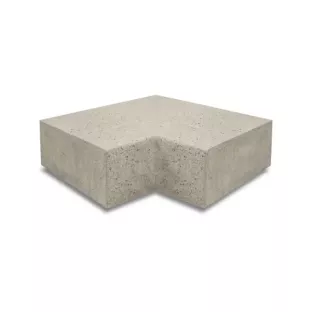 Oud hollandse hoekstuk traptreden 90° binnen 37x15 greige
