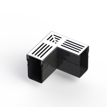 Stardrain Lijngoot Hoek 90 graden  Grijs / Aluminium
