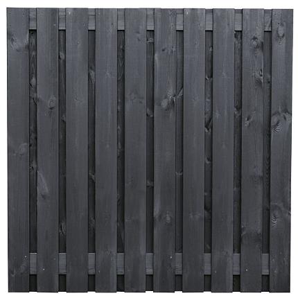 Tuinscherm grenen zwart gespoten, 21-planks (19 + 2) Stuttgart 180 x 180 cm