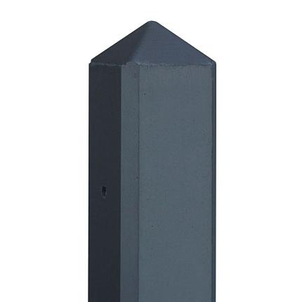 Berton©-motiefpaal Schie antraciet gecoat, diamantkop 10 x 10 x 280 cm eindmodel