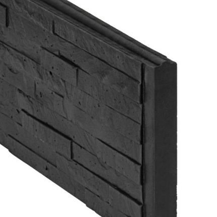 Berton©-motiefplaat smal, antraciet gecoat H26 x D4,8 x L184 cm leisteenmotief