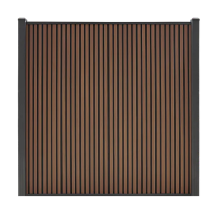 Composiet schutting Rhombus verticaal Walnoot 185x180cm