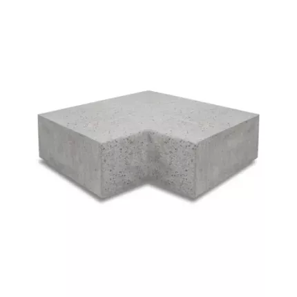 Oud Hollandse hoekstuk traptreden 90° buiten 37x15 grijs