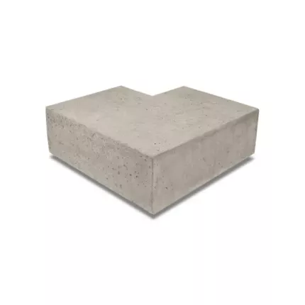 Oud hollandse hoekstuk traptreden 90° buiten 37x15 greige