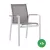 Set van 6 Alicante stapelbare tuinstoelen in wit aluminium en textilene en polywood armleuning