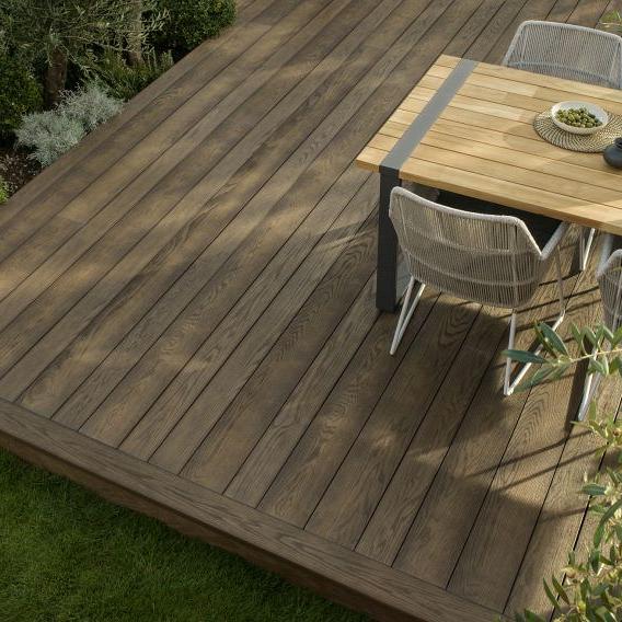 MDE126A | Vlonderplanken enhanced grain slim boards Antique Oak 3600x126x32mm