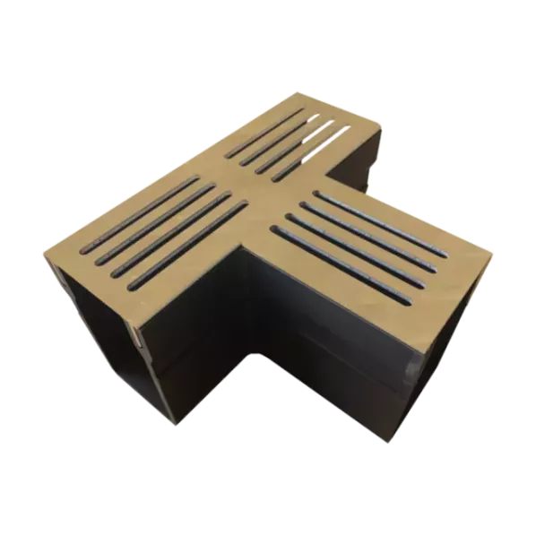 Stardrain Lijngoot T-stuk Cortenstaal t.b.v. goot 100x6,5x10cm