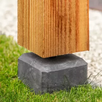 Betonpoer met verstelbare steun 15x15/18x18x50cm Antraciet, draadeind M16