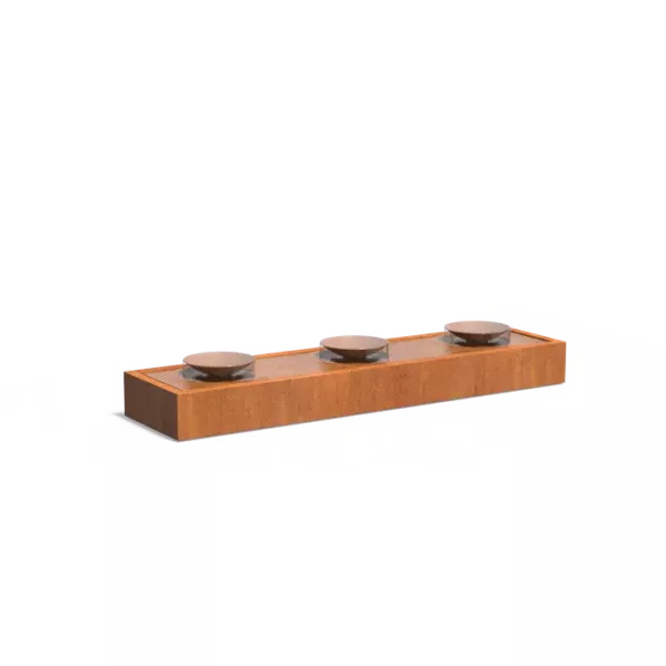 Watertafel met schalen Cortenstaal 400x100x52 cm