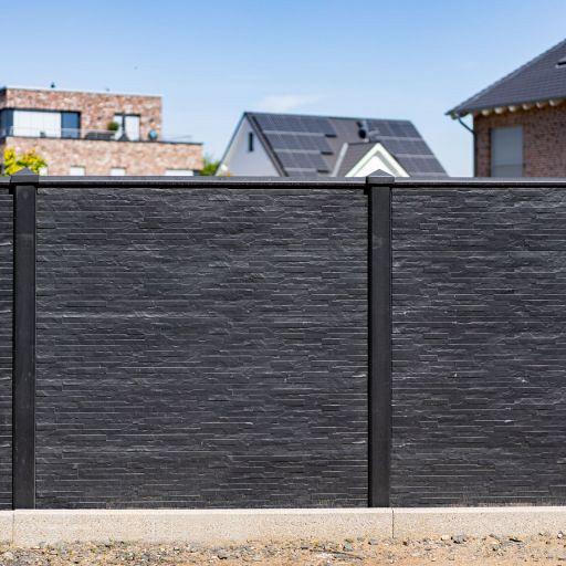 Berton©-motiefplaat antraciet gecoat H36 x D4,8 x L184 cm leisteenmotief