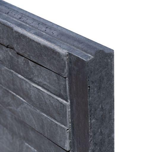 Berton©-motiefplaat smal antraciet H26 x D4,8 x L184 cm leisteenmotief