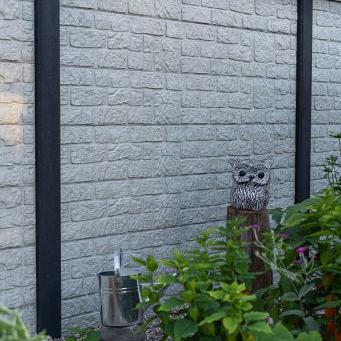 Berton©-motiefplaat smal wit/grijs H26 x D4,8 x L184 cm romeinsmotief