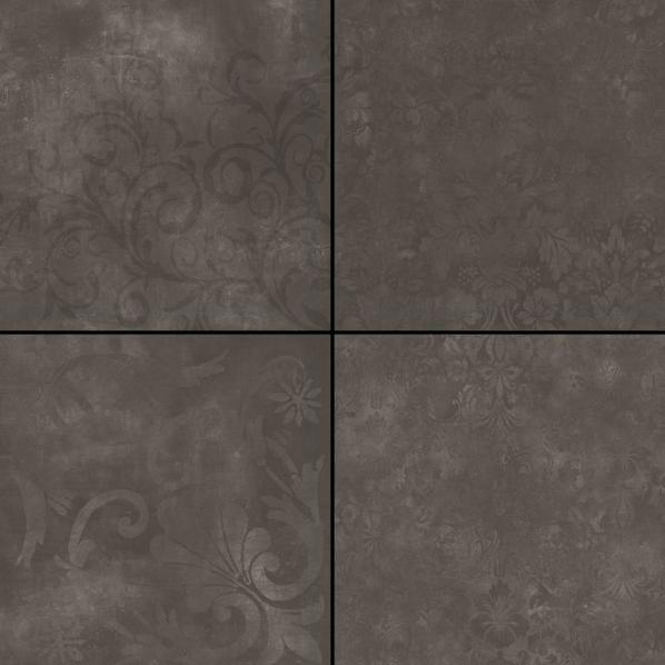 Kera Twice 60x60x4,8 cm Fiammato Antracite Decor