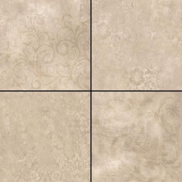 Kera Twice 60x60x4,8 cm Fiammato Taupe Decor