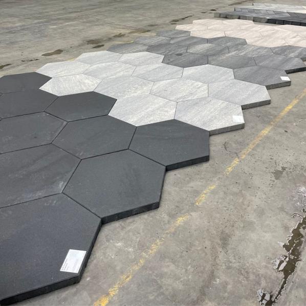 Soft Comfort Zeskant 60/52,5x30x4 cm Nero